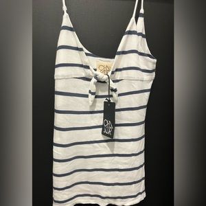 NWT Chaser navy and white striped tank